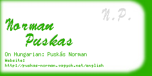norman puskas business card